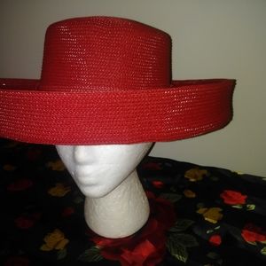 Woman's Red Wide Brim Hat